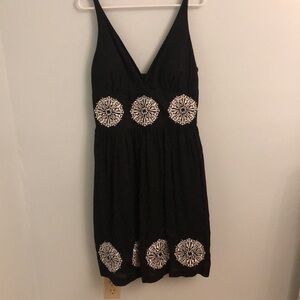 Willi Smith Embroidered Black Sundress Size 14